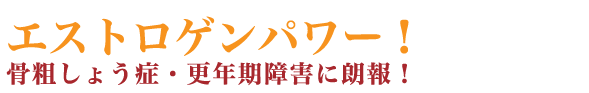 エストロゲンパワー！骨粗しょう症・更年期障害に朗報！